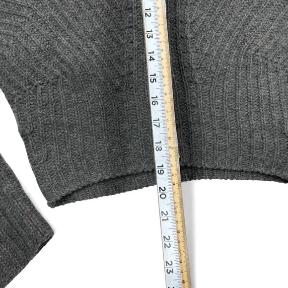 THEORY Sculpted Sweater Cropped Airy Wool Cashmere Grey Melange Women's Petite P - Picture 7 of 9
